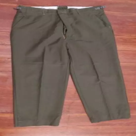 Vintage Green Handmade Hunting Pants 38x33 Adjustable Buckle ? Canvas Straight 