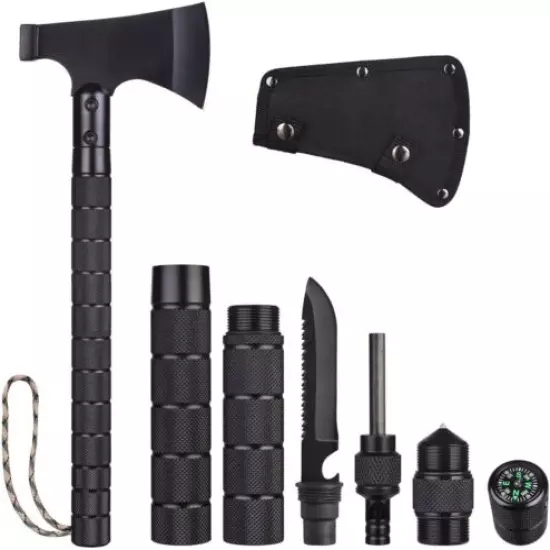 Tactical Tomahawk Camping Axe Hatchet Military 45L Backpack Outdoor Survival Kit