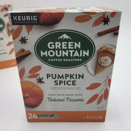 Set of 3 Green Mountain Pumpkin Spice Coffee 24ct K-Cups Light Roast