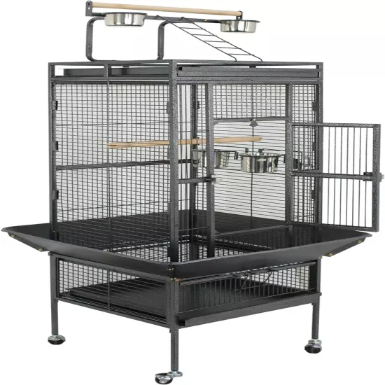 61 Inch Iron Play Top Bird Cage Large Pet Cage Birdcage with Stand Chinchilla Ma