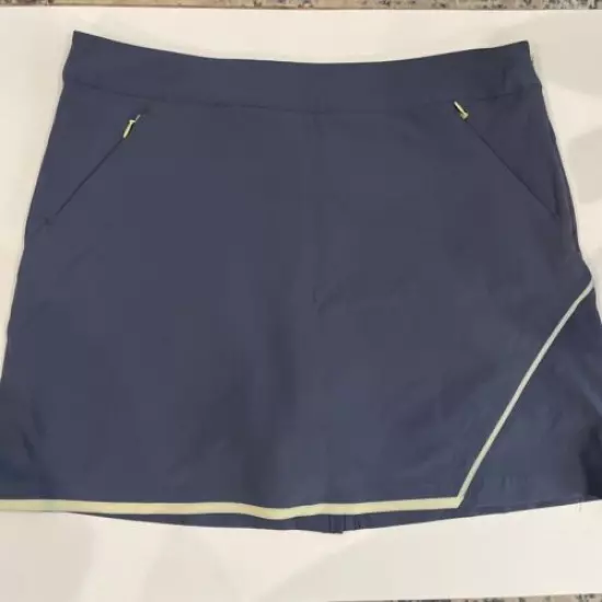 EUC Slazenger Womens Size 10 Golf Skirt Gray w/ Yellow Accents/Shorts QuickDry