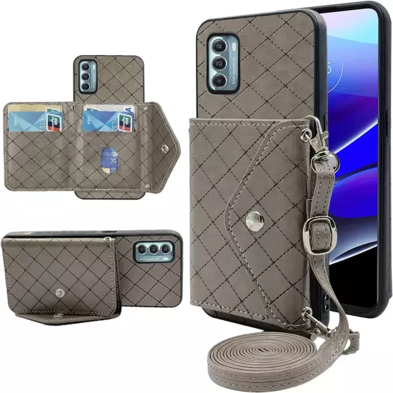 Compatible with Motorola Moto Edge 2021/Motoedge 5G UW 2021 Wallet Case with Cro