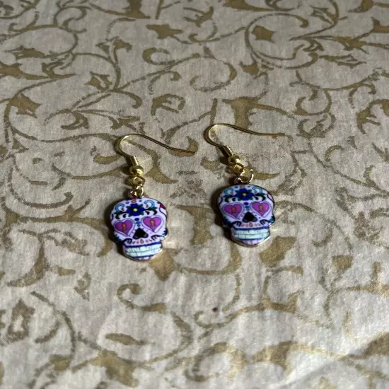 Halloween Skull Mix Color Earrings 