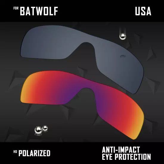 Anti Scratch Polarized Replacement Lenses for-Oakley Batwolf OO9101 Options