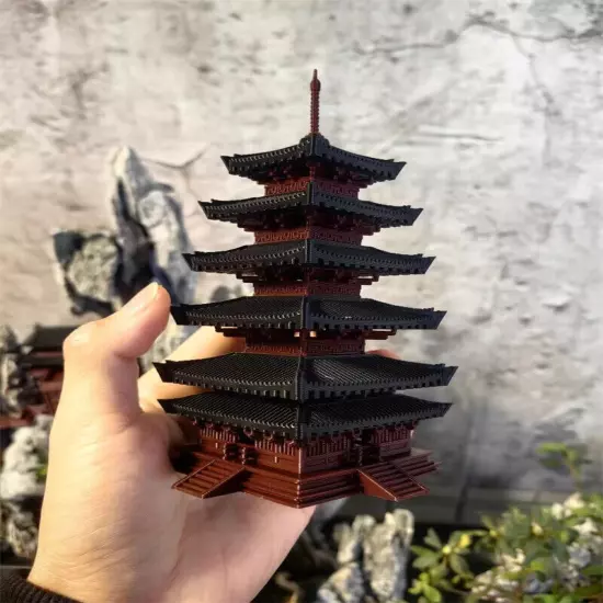 Chinese Ancient Tower Building Models Aquarium Pavilion Landscape Plastic Toys