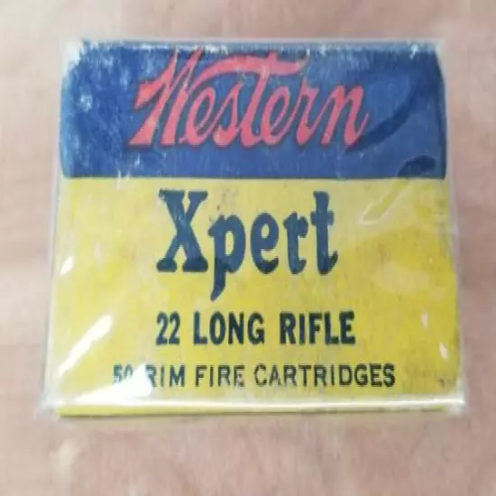 Vintage .22 AMMO BOX EMPTY WESTERN XPERT LONG RIFLE cartridge K1264R