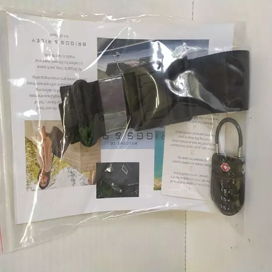 Briggs & Riley TSA Combination Lock And Strap New Luggage Travel Security