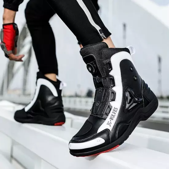 Professional Non-Slip Motorcycle Boots Men's High Top Comfortable Riding Shoes