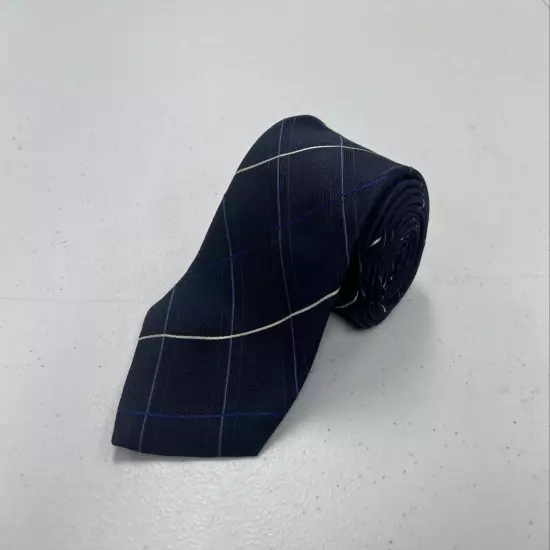 Armani Collezioni Men's Navy Blue Argyle Silk Neck Tie $195