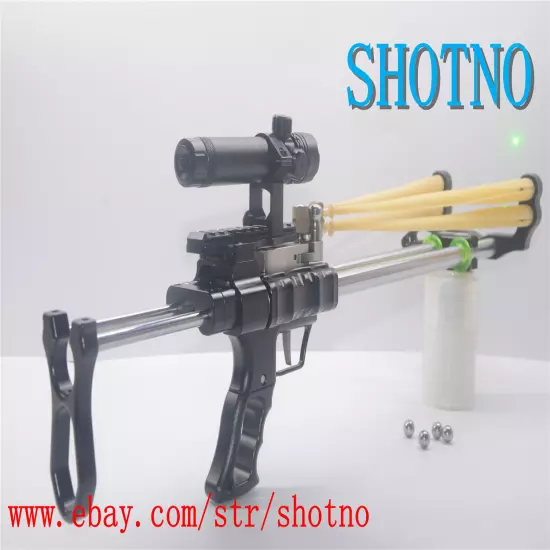 powerful hunting slingshot rifle catapult ST-8 black with High power green laser