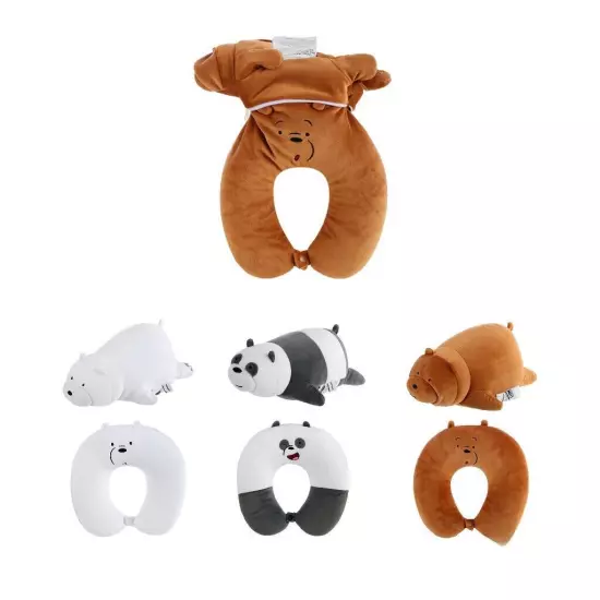 Miniso x We Bere Bear Plush Neck Pillow Travel Support Head Panda Gizzly IceBear