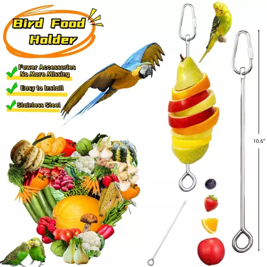 8 PCS Bird Cage Accessories Parakeet Toys Bird Supplies Parrot Perches Swings...