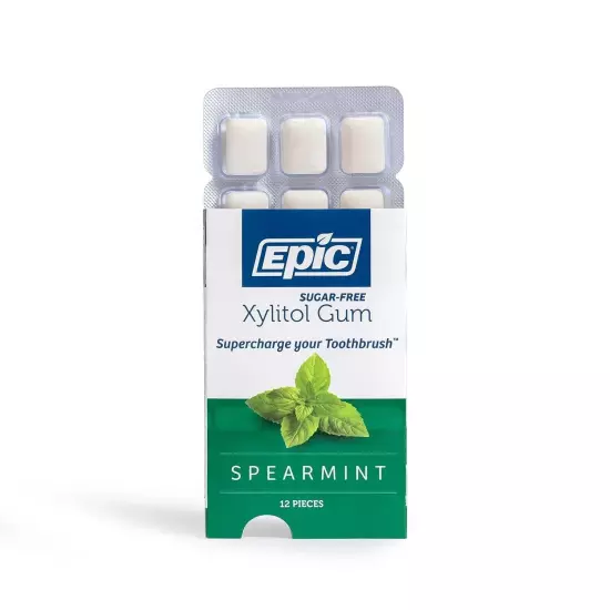 Refreshing Xylitol Chewing Gum for Better Gum Health - 12 Packs of Spearmint