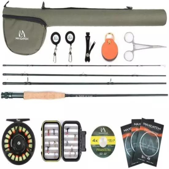 Maxcatch Extreme Fly Fishing Combo Kit 5/6/7/8 Weight,Fly Rod and Reel Outfit