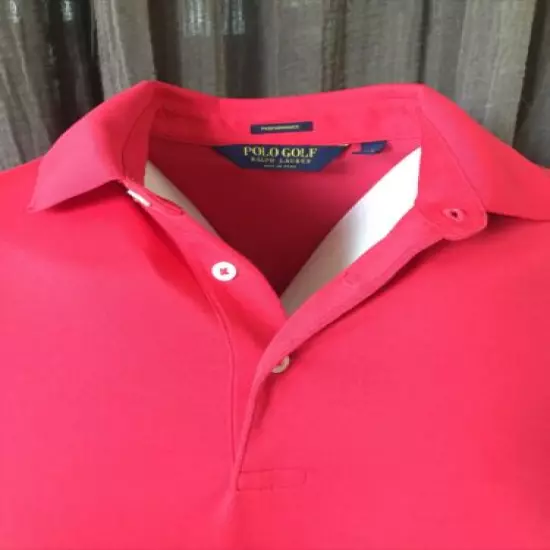 Polo Golf Ralph Lauren Mens M Golf Polo Shirt Red Short Sleeve