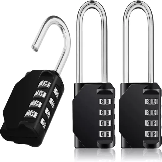 Combination Lock Outdoor 3 Pack, 4 Digit Resettable Weatherproof Combination Pad