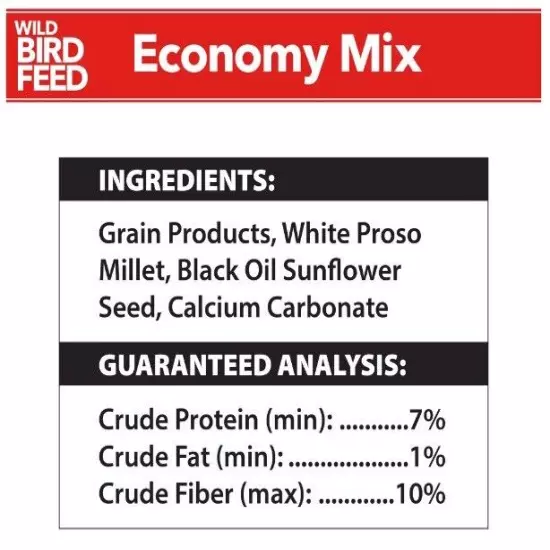 Economy Mix Wild Bird Feed, Value Bird Seed Blend, 20 LB. BAG