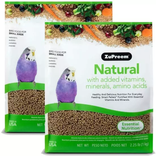 Natural Pellets Bird Food for Small Birds, 2.25 lb (Pack of 2) - Made in USA