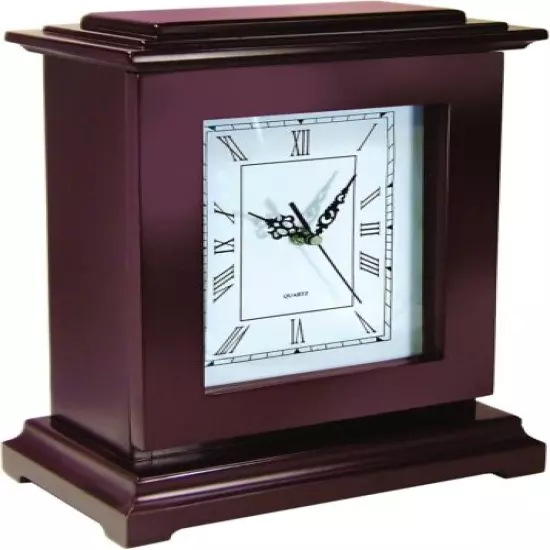 Gun Concealment Clock Wood Mahogany Handgun Valuables Hidden Storage 10 x 6 x 13