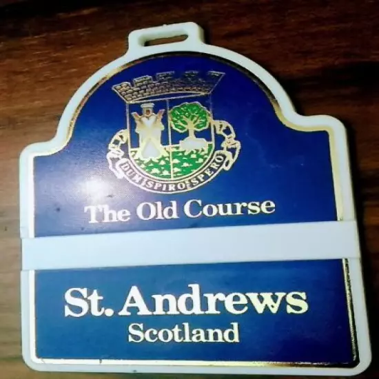 Vintage St. Andrews Golf Bag Tag with Card of the Course