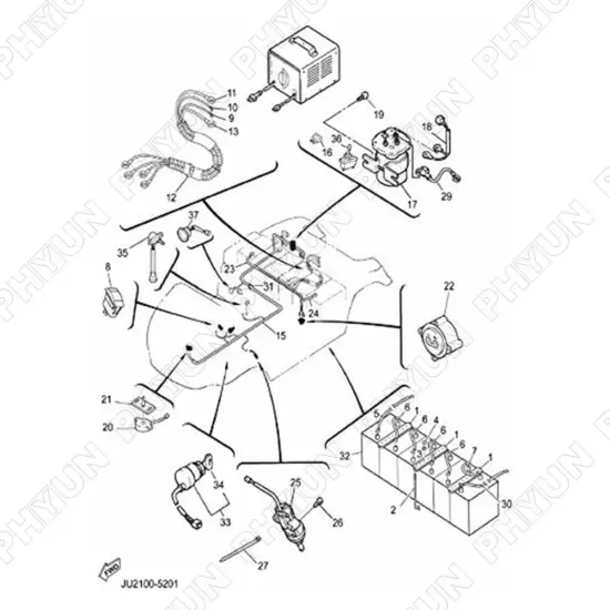 48V 2-Pin Charger Handle Plug & Receptacle Kit JR1-H235A-00 For Yamaha G19 & G22