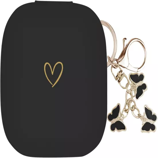 Compatible with Powerbeats Pro, Soft Silicone Case with Gold Heart Pattern For