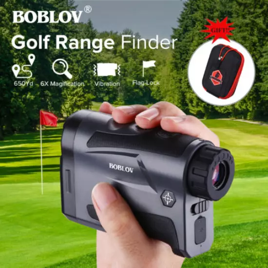 BOBLOV LF600G 656Yards LCD Laser Golf Telescope Rangefinder Flag Locking + Case