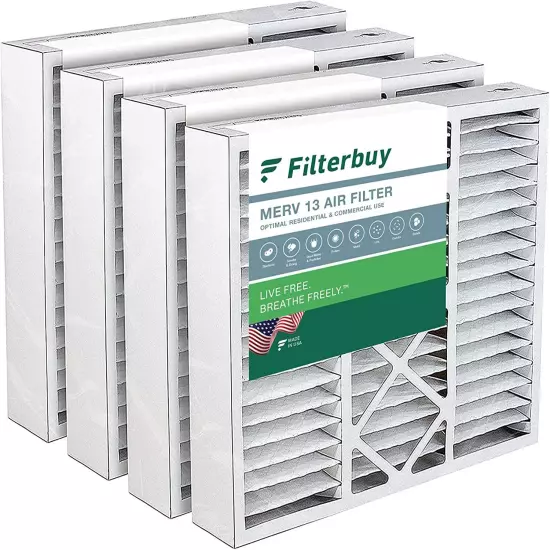 Filterbuy 20x20x5 Air Filters, HVAC AC Furnace for Honeywell & Lennox (MERV 13)