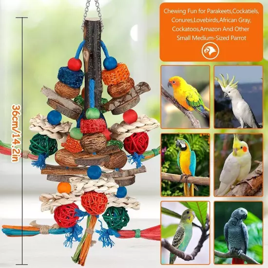 Bird Toys,Parrot Toys Exciting Chewing Fun for Parakeets,Cockatiels,Conures,Love