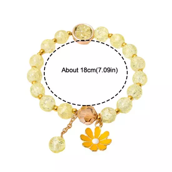 Crystal Bracelet Daisy Bracelet Beads Cute Girly Fashion Gelang Accessories C2N9