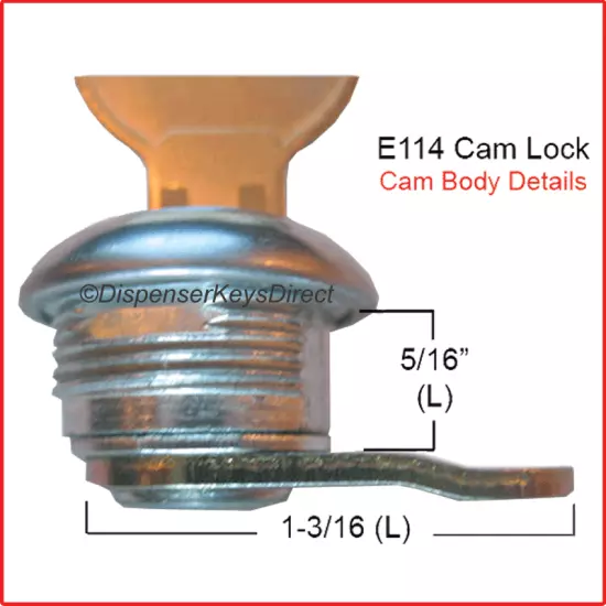 ASI - E114 Cam Lock Set "#10-L-001" for Paper Towel, Toilet Tissue Disp. (1/set)