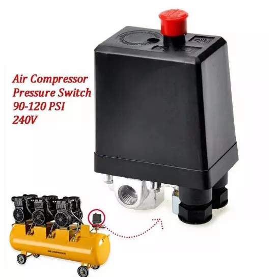 Air Compressor Pressure Switch Control Valve-Replacement Parts 90-120 PSI-240V