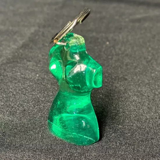 Green Resin Female Torso Key Ring