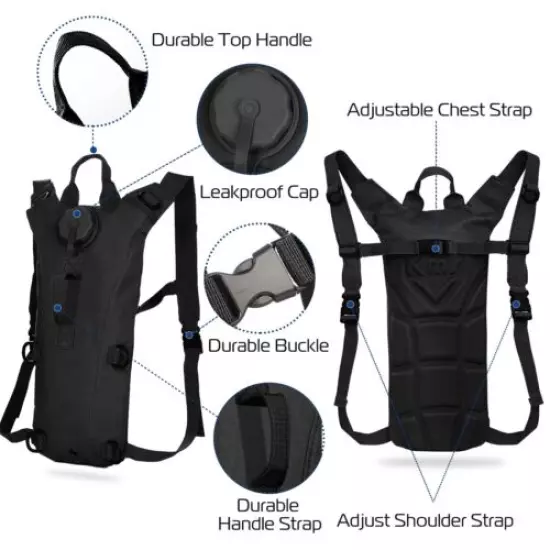 3L Water Bladder Hydration Backpack Pack for Outdoor Hiking Cycling Camping Bag