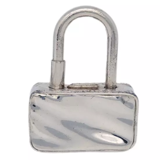 Hermes 2009 Limited Trunk Cadena Padlock Bag Charm Silver 183535