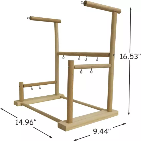 Parrot Playstand Bird Playground Conures Play Stand Wood Perch Gym Playpen Ladde