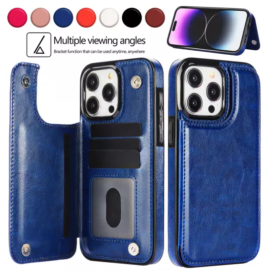 Wallet Card Case Cover Leather Magnetic For iPhone 15 16 PRO MAX 14 13 12 11 XS 