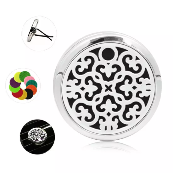 Car Diffuser Vent Clip Air Freshener Essential Oil Aroma diffuser Locket 10Pads 