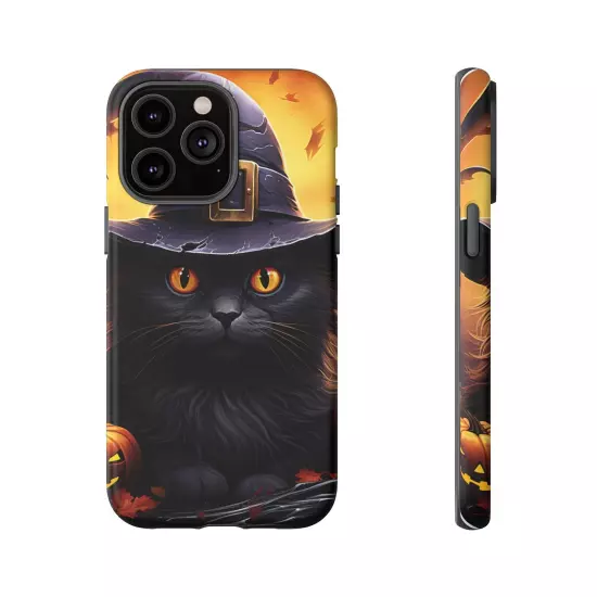 Custom Dual Layer Protective iPhone Case, Cat Witch