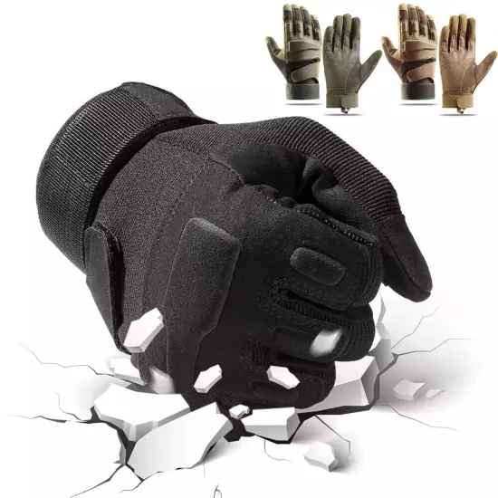 Men Tactical Gloves Full Finger Protection Airsoft Paintball Work Hunting Gloves