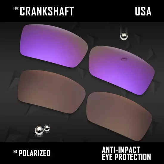 Anti Scratch Polarized Replacement Lenses for-Oakley Crankshaft OO9239 Options