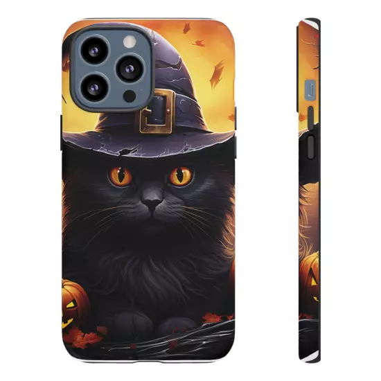 Custom Dual Layer Protective iPhone Case, Cat Witch