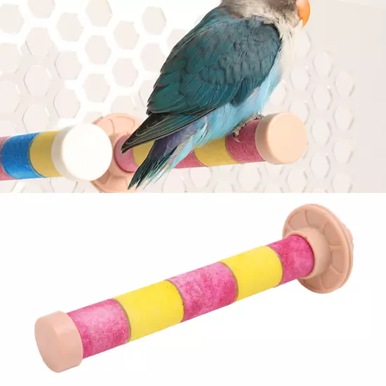 Bird Perch Stand Toy Quartz Stone Wearproof Grinding Claws Bird Cage Accessories