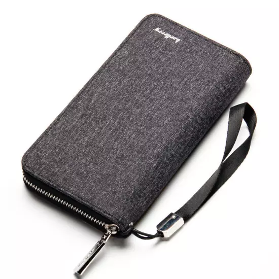 Men's Zip Wallet Multifunction Bifold Card Holder Long Clutch Billfold Purse