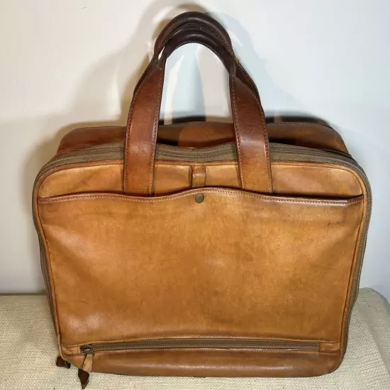 Hartmann Natural Belting Leather Expandable Laptop Briefcase Carryon