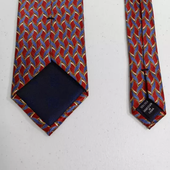 Tie Silk Red Blue Gold Mens Jos A Banks Geometric Tie Corporate Collection 