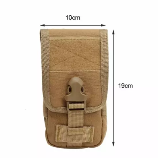 Tactical Molle Phone Pouch Holder Case Belt Clip Waist Bag Pack Double Layer