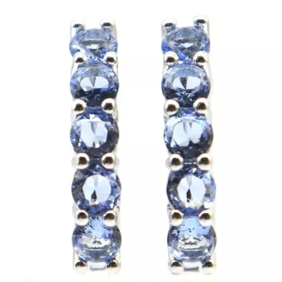 Pretty Violet Tanzanite Women Daily Wear Silver Earrings 