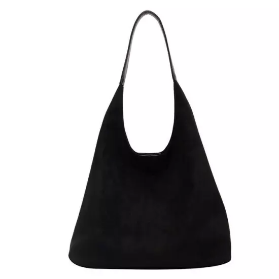 Women Large Capacity Suede Shoulder Bag Fashion Versatile Bucket Bag