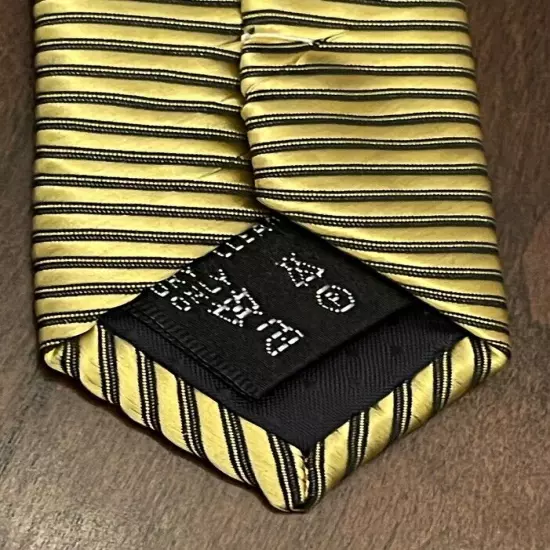 Firenze Gold Black 100% Silk Men’s Neck Tie Made In Italy